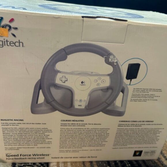 Logitech Speed Force Wireless Racing Wheel for Nintendo Wii IOB (Untested) - Picture 3 of 3